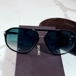 Tom Ford Black Frames with Blue Gradient Lenses